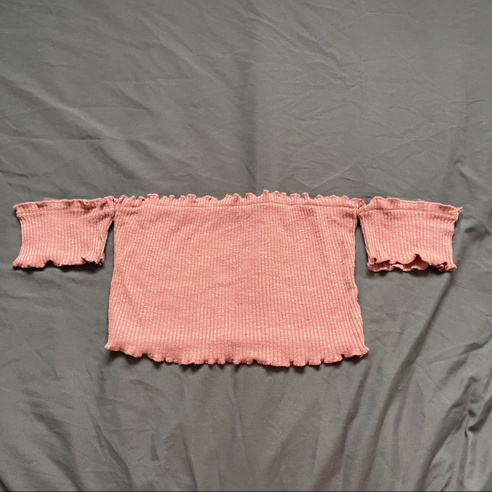 M Boutique Lettuce Trim Crop Top